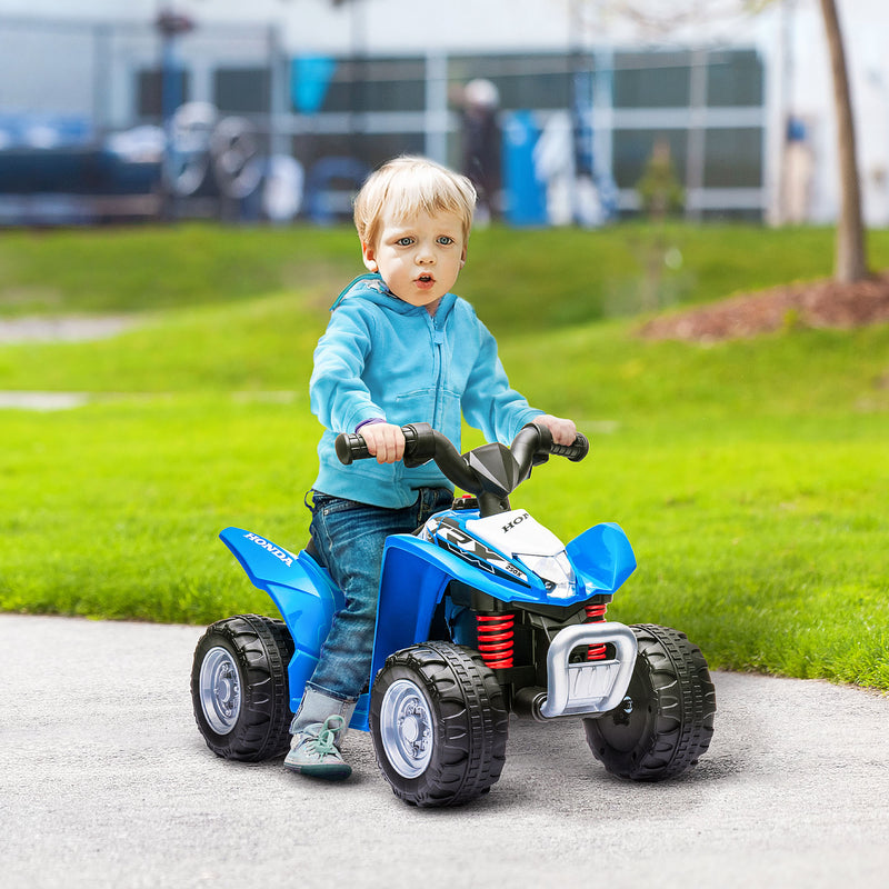 Quad Elettrico per Bambini licenza ufficiale HONDA con Luci LED Clacson e Pedali Blu  -2