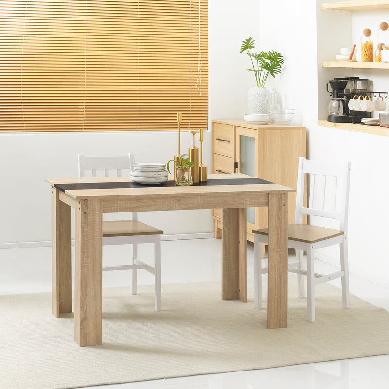 Tavolo da Pranzo Moderno per 4-6 Persone 120x69x75 cm Nero e Legno -2