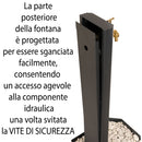 Fontana da Giardino Design a Colonna Ovale Rubinetto in Ottone e Base con Ciottoli Antracite  -4