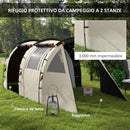 Tenda da Campeggio 4-5 Persone con Copertura Oscurante 460x230x180 cm Impermeabile con Borsa di Trasporto in Poliestere Kaki-4