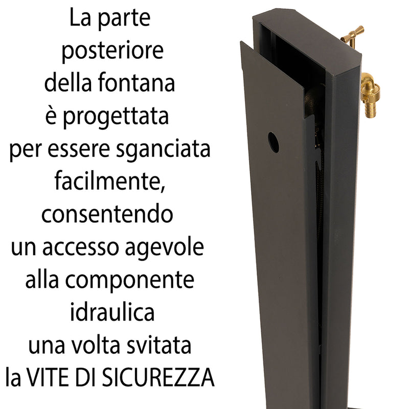 Fontana da Giardino Design a Colonna Ovale Rubinetto in Ottone Senza Base Corten  -3