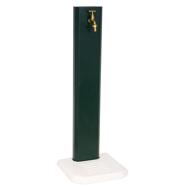 Fontana da Giardino Design a Colonna Ovale Rubinetto in Ottone con Base in Cemento Verde online