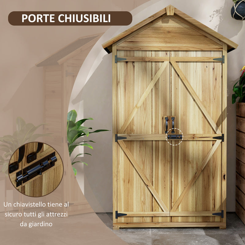 Casetta Box da Giardino per Attrezzi 102x54x177 cm in Legno di Abete-6