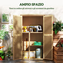 Casetta Box da Giardino 87x46,5x160 cm con Ante a persiana in Legno -5