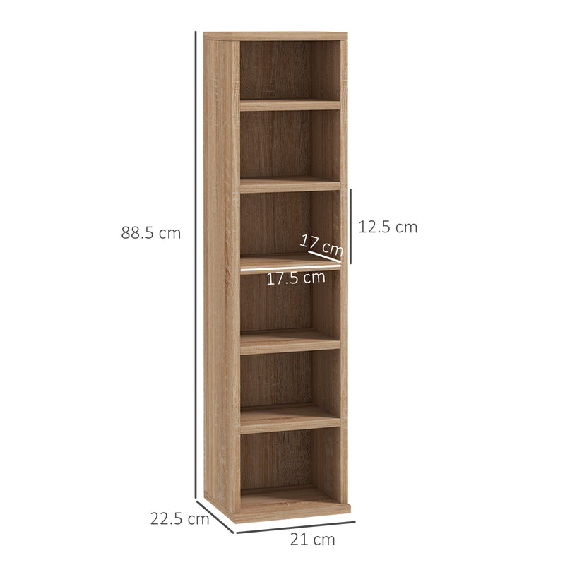 Set 2 Pezzi Mobile Libreria Porta CD 21x22.5x88,5 cm Colore Legno   -3