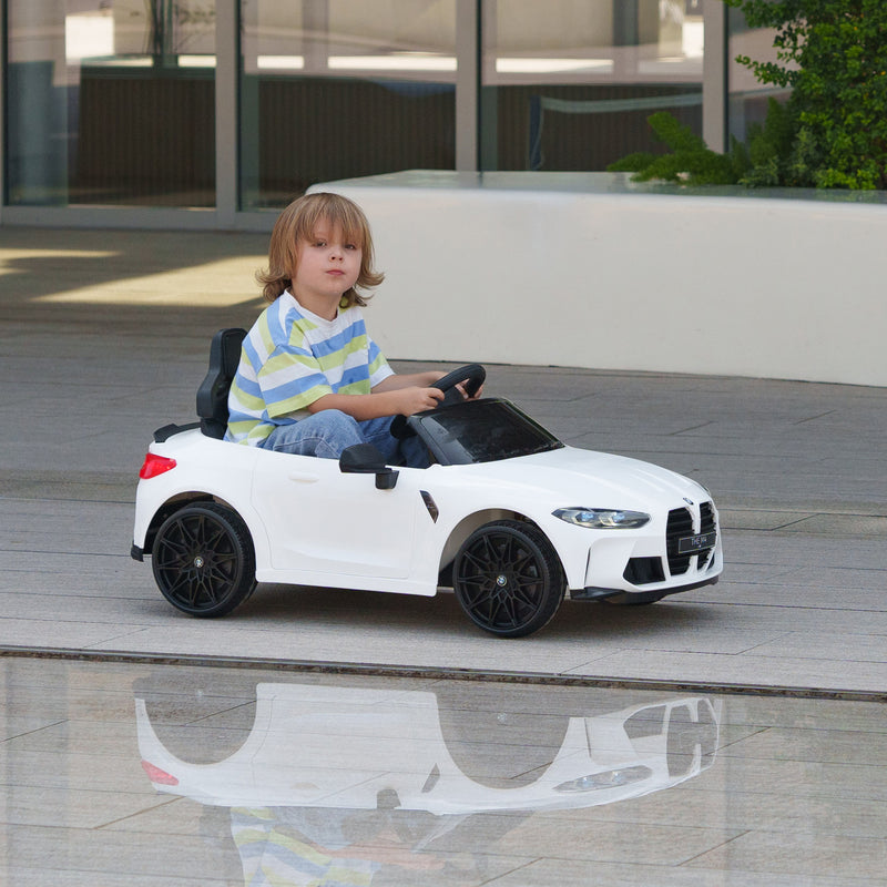 Macchina Elettrica per Bambini Licenza BMW M4 con Telecomando Bianca  -2