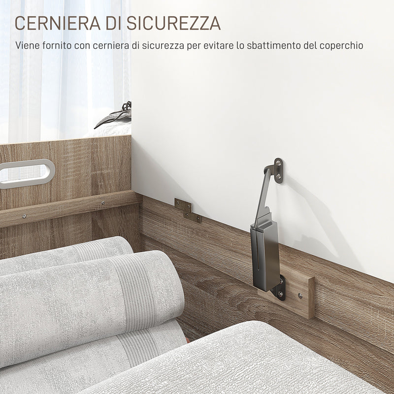 Cassapanca Moderna con Schienale e Vano Contenitore 62,4x40x51,5 cm in Legno Bianco-6