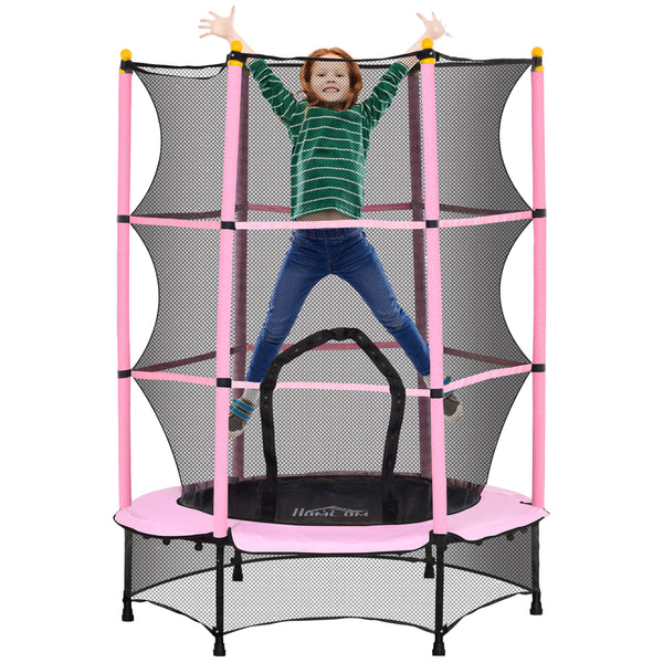 Trampolino Elastico per Bambini da 3 Anni Ø140 cm con Rete di Protezione Rosa e Nero online