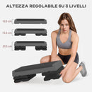 Stepper Fitness Altezza Regolabile Antiscivolo Capacità 250 kg Grigio   -4