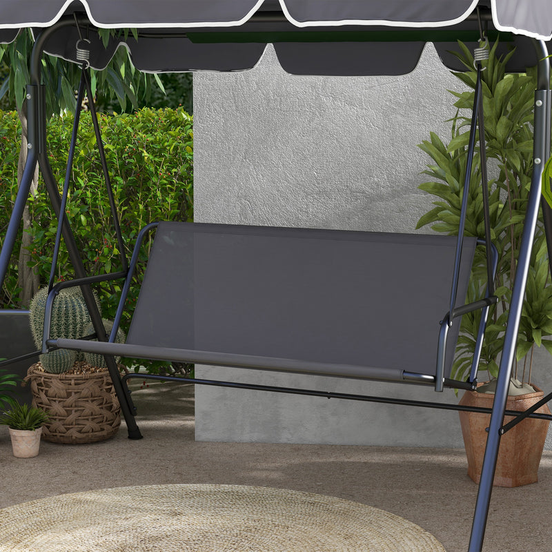 Coprisedile per Dondolo da Giardino 115x48x48cm in Tessuto a Rete Grigio-2