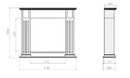 Bioethanol Bodenkamin 115x25 cm Inportal 1 Weiß