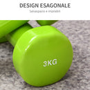 Set 4 Manubri Pesi Esagonali Totale 20KG in Acciaio e PU   -6