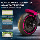 Moto Elettrica per Bambini 6V con Rotelle Rosa e Nero-6