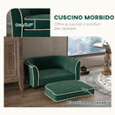 Cuccia Divano per Cani Taglia Piccola e Media con Cuscino 79x56x35 cm in Velluto Verde Scuro -5