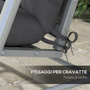 Set 4 Cuscini da Giardino per Schienale e Seduta con Imbottitura in Poliestere Grigio Carbone-5