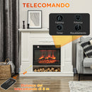 Camino Elettrico da Pavimento 1800W con Fiamma a 3 Intensità e Telecomando 117x30x100 cm Bianco -6