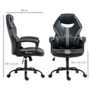 Sedia da Gaming Ergonomica 63x68x105-113cm in Similpelle Nero e Grigio-3