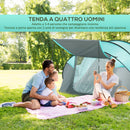 Tenda da Campeggio 3 Persone a Cupola Pop-Up Automatica a Igloo 286x209x122 cm in Poliestere Azzurro-4