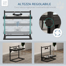 Portaciotole per Cani Rialzata con Altezza Regolabile 40,5x22x39 cm 2 Ciotole in Acciaio da 900ml Nero-5