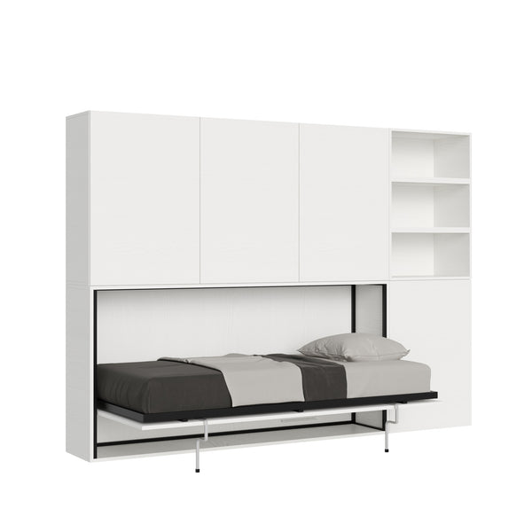 sconto Letto Singolo a Scomparsa Composizione F Kando H194,4 Bianco Frassino