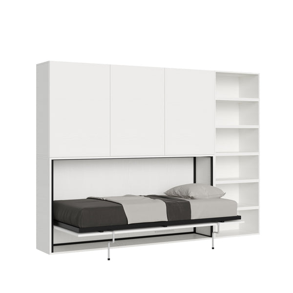 sconto Letto Singolo a Scomparsa Composizione G Kando H194,4 Bianco Frassino