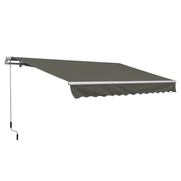 Tenda da Sole per Esterno Avvolgibile a Bracci 350x250 cm con Apertura a Manovella Grigio sconto