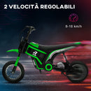 Moto Elettrica per Bambini con Acceleratore Manuale 2 Velocità 8-16km/h Verde  -5