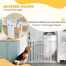 Cancelletto di Sicurezza per Animali con Estensioni 76-104 cm Porta per Gatti Bianco -6