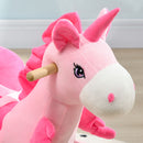 Unicorno a Dondolo Cavalcabile Peluche con 32 Canzoni 65x35x45 cm con Cintura di Sicurezza Rosa-9