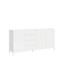  Madia 3 Ante 4 Cassetti 174x40x84 cm Solaria Bianco Lucido -1