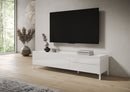  Mobile TV 1 ribalta 2 Cassetti 160x42x40 cm Solaria Bianco Lucido -2