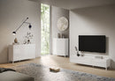  Mobile TV 1 ribalta 2 Cassetti 160x42x40 cm Solaria Bianco Lucido -5