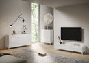  Mobile TV 1 ribalta 2 Cassetti 160x42x40 cm Solaria Bianco Lucido -4