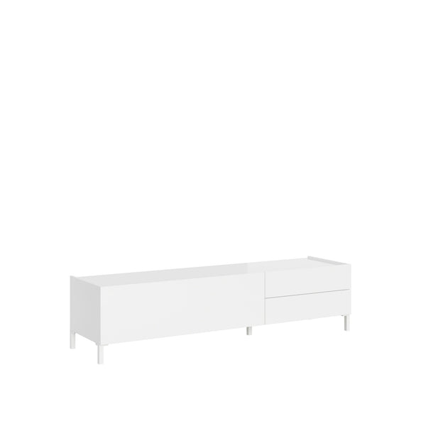 prezzo Mobile TV 1 ribalta 2 Cassetti 160x42x40 cm Solaria Bianco Lucido