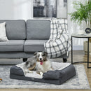 Cuccia Imbottita per Cani Taglia Media con Cuscino Rimovibile Lavabile 90x69x21cm Grigio Carbone -2