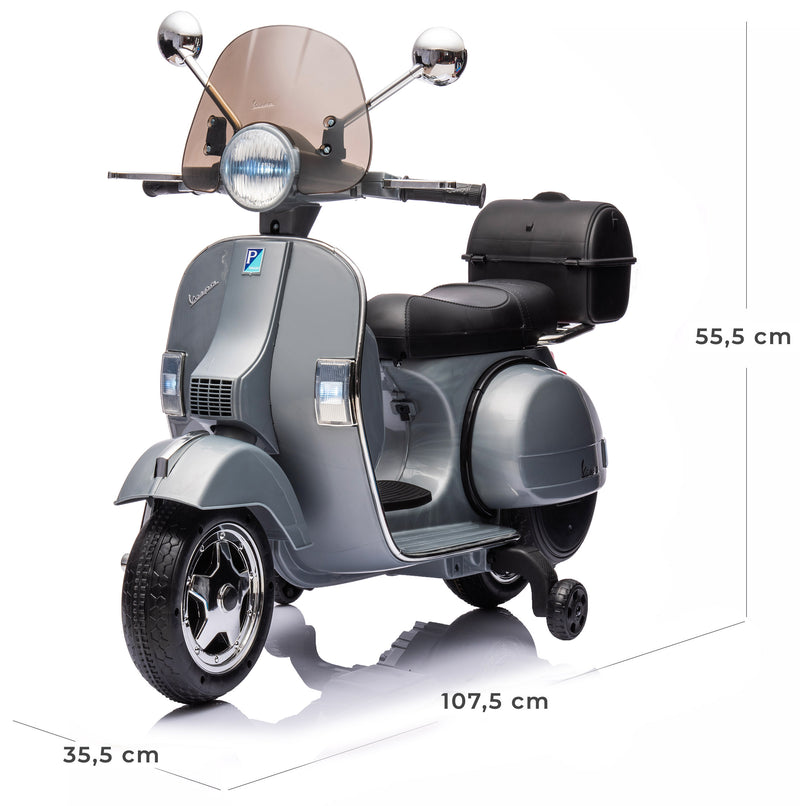 Piaggio Vespa PX150 Full Elettrica 12V per Bambini Grigio-5