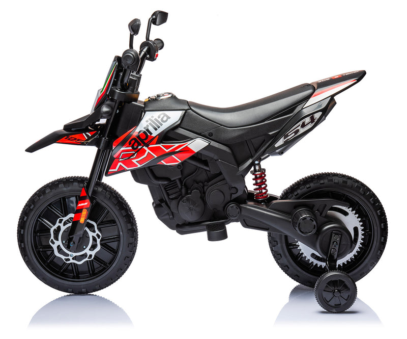 Moto Elettrica per Bambini 12V con Licenza Aprilia RX-125 Motocross Rossa-2