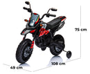 Moto Elettrica per Bambini 12V con Licenza Aprilia RX-125 Motocross Rossa-5