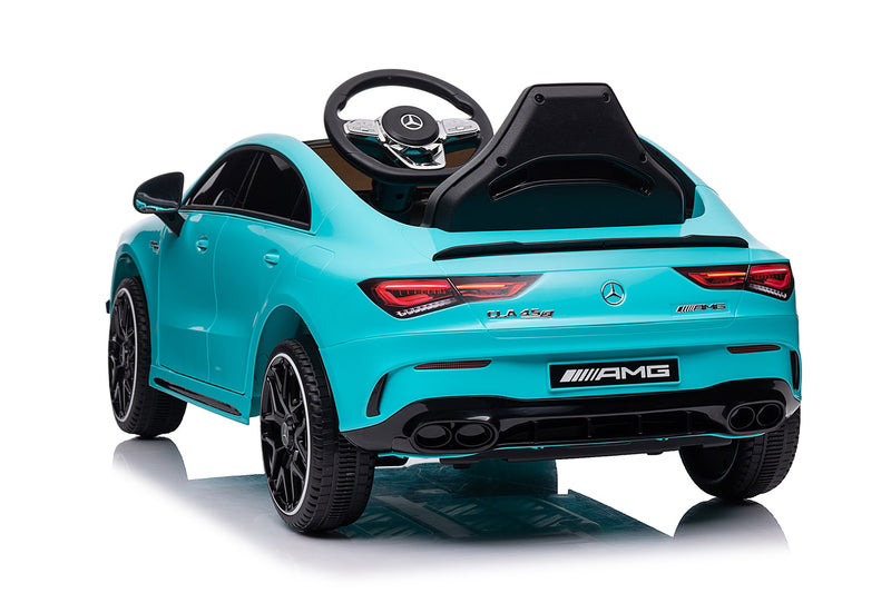 Macchina Elettrica per Bambini 12V con Licenza Mercedes CLA45 AMG Turchese -6