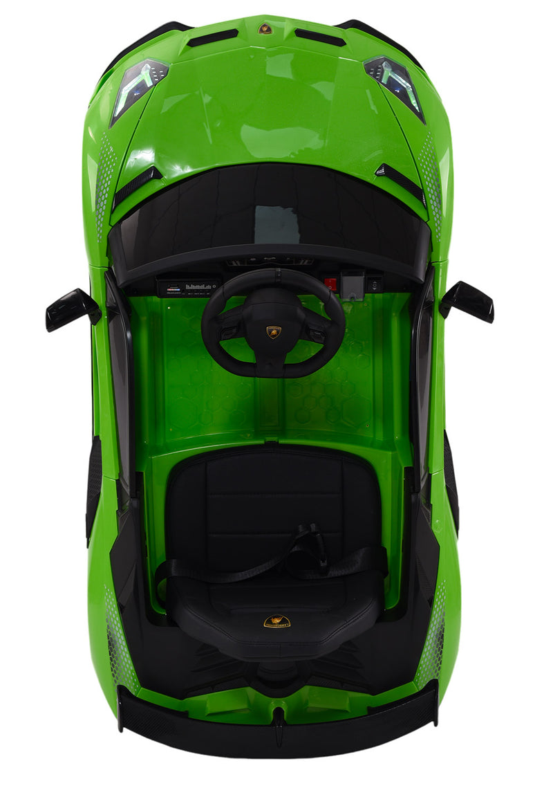 Macchina Elettrica per Bambini 12V con Licenza Lamborghini Aventador SVJ Small Verde-6