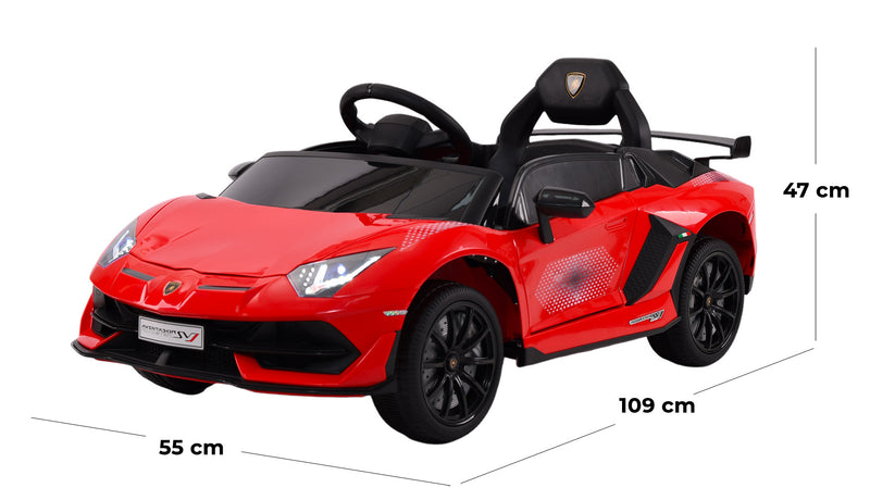 Macchina Elettrica per Bambini 12V con Licenza Lamborghini Aventador SVJ Small Rossa-5