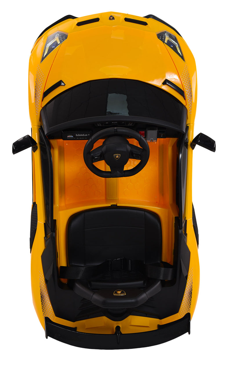 Macchina Elettrica per Bambini 12V con Licenza Lamborghini Aventador SVJ Small Giallo-6