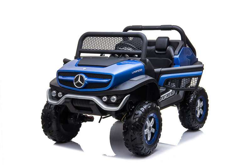 Macchina Elettrica per Bambini 12V con Licenza Mercedes Unimog Blu -1