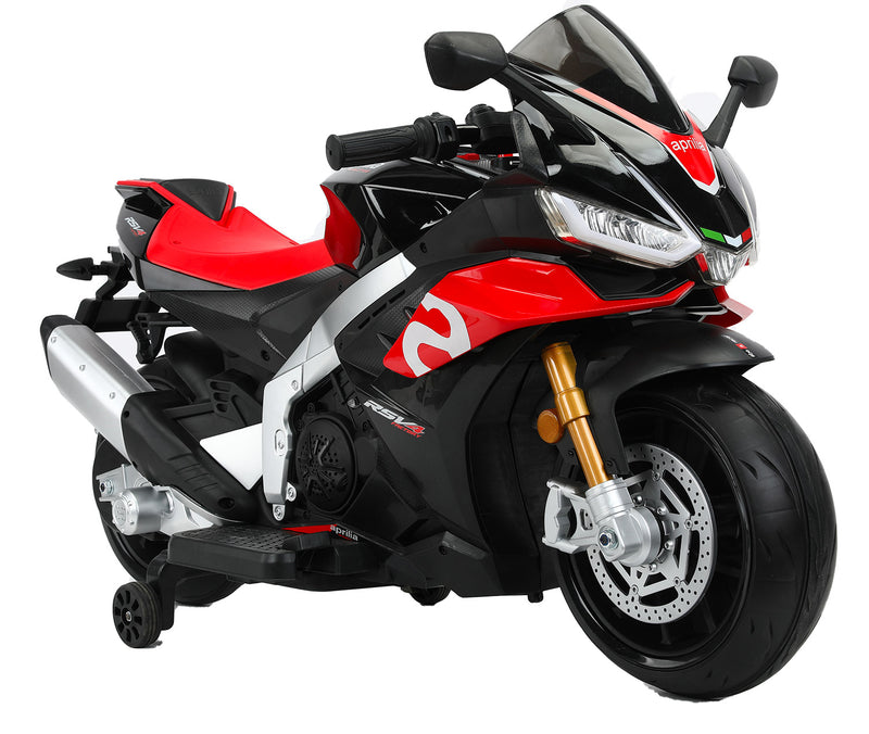 Moto Elettrica per Bambini 12V con Licenza Aprilia RSV4 BIG Nera-3