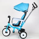 Triciclo Passeggino per Bambini 69x49x98 cm con Parasole e Campanellino Trico Funny Blu-2