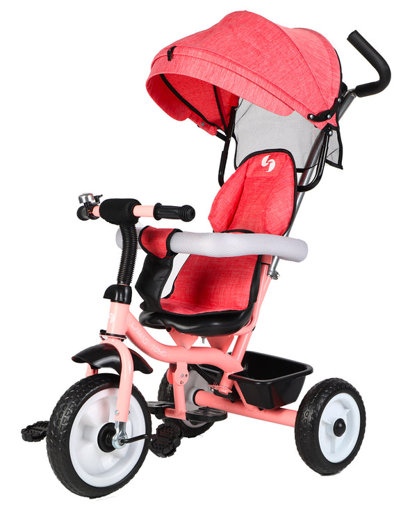 sconto Triciclo Passeggino per Bambini 69x49x98 cm con Parasole e Campanellino Trico Funny Rosa