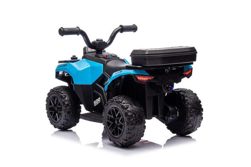 Quad Elettrico per Bambini Safari 6V con Bauletto Posteriore Blu