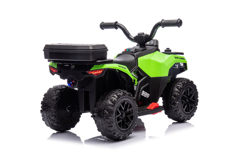 Quad Elettrico per Bambini Safari 6V con Bauletto Posteriore Verde