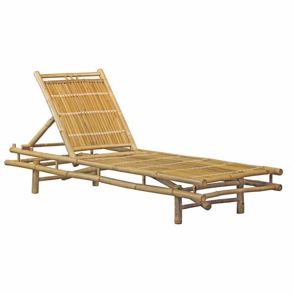 online Lettino Prendisole da Giardino 200x74x83cm in bamboo con schienale reclinabile Coco