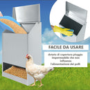 Mangiatoia per Galline 35x20x63 cm Capienza 23kg in Acciaio Zincato  -4